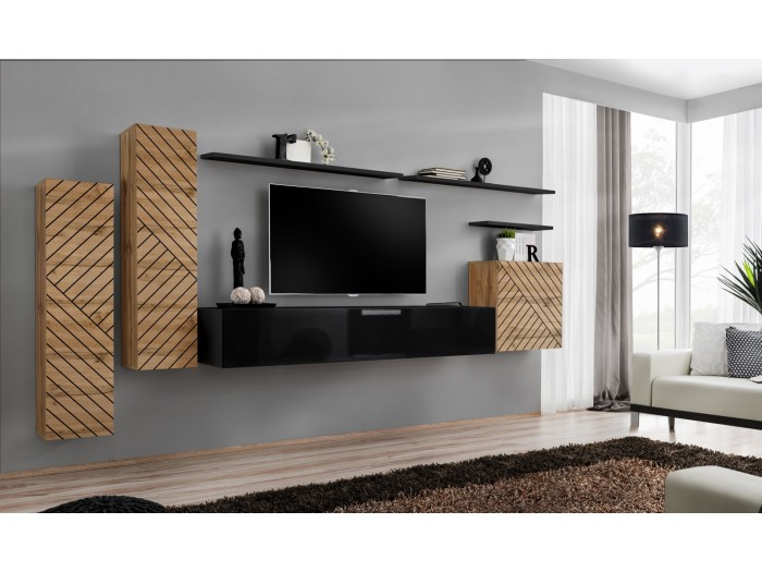 Модулна секция Switch 1 (дъб вотан/черно)